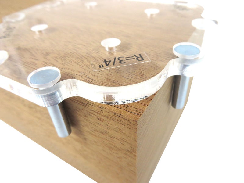 Taytools 300010 Outside Corner Radius Radii Router Template Guides, 12 Sizes from 1/8 to 1 Inch by 1/16ths, 5/16 Inches Thick CNC Machined Clear Acrylic, 4-3/4 Inches Square - Image 2
